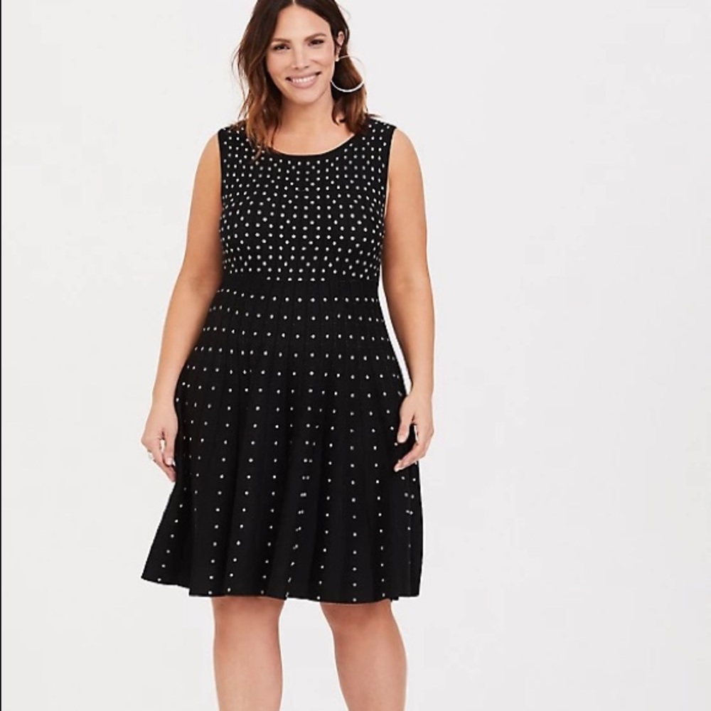 Torrid Dot Sweater Skater Dress